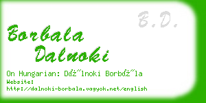 borbala dalnoki business card